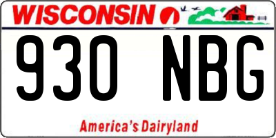 WI license plate 930NBG