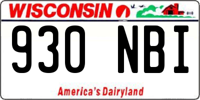 WI license plate 930NBI