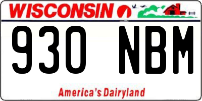 WI license plate 930NBM