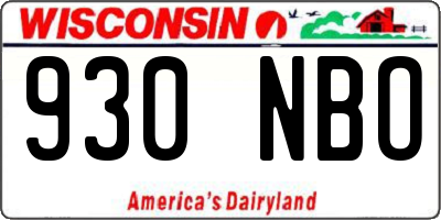 WI license plate 930NBO