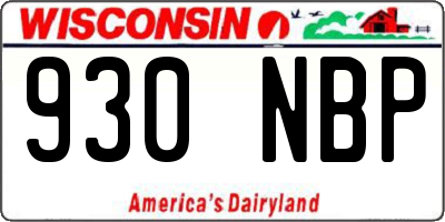 WI license plate 930NBP