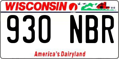 WI license plate 930NBR