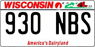 WI license plate 930NBS