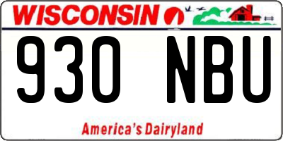 WI license plate 930NBU
