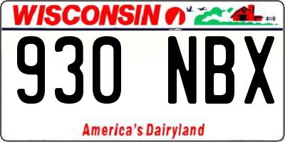 WI license plate 930NBX