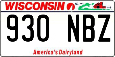 WI license plate 930NBZ