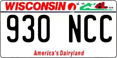 WI license plate 930NCC