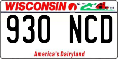 WI license plate 930NCD