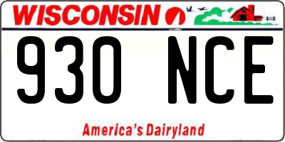 WI license plate 930NCE