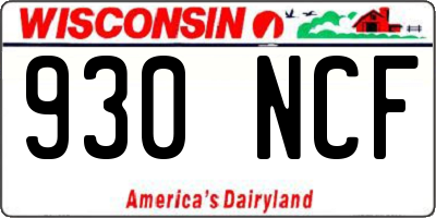 WI license plate 930NCF