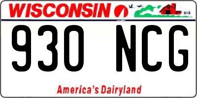 WI license plate 930NCG