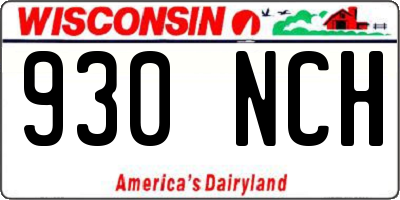 WI license plate 930NCH
