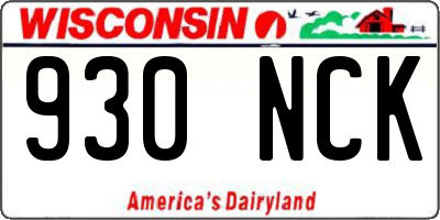 WI license plate 930NCK