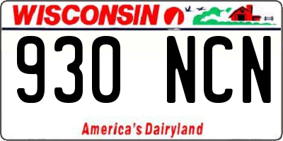 WI license plate 930NCN