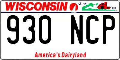 WI license plate 930NCP