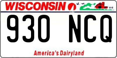 WI license plate 930NCQ