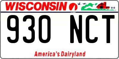 WI license plate 930NCT