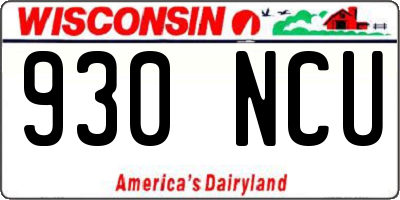 WI license plate 930NCU