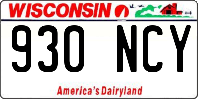 WI license plate 930NCY