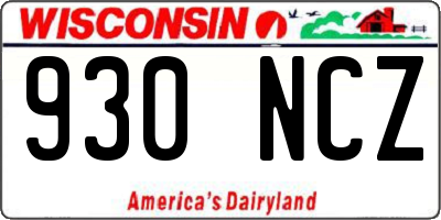 WI license plate 930NCZ