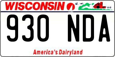 WI license plate 930NDA