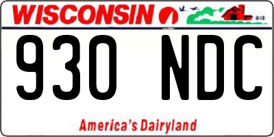 WI license plate 930NDC