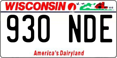 WI license plate 930NDE