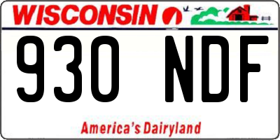 WI license plate 930NDF