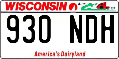 WI license plate 930NDH
