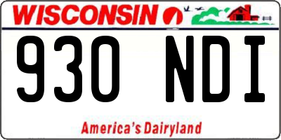 WI license plate 930NDI