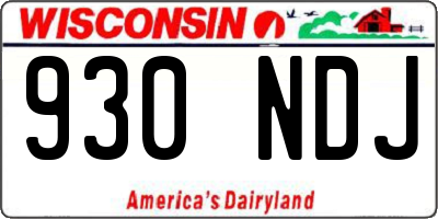 WI license plate 930NDJ