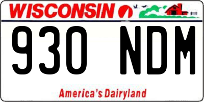 WI license plate 930NDM