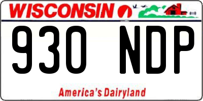 WI license plate 930NDP