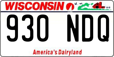 WI license plate 930NDQ