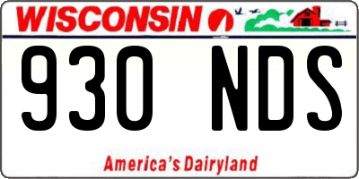 WI license plate 930NDS