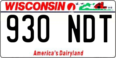 WI license plate 930NDT