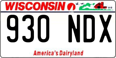 WI license plate 930NDX