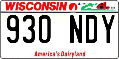 WI license plate 930NDY