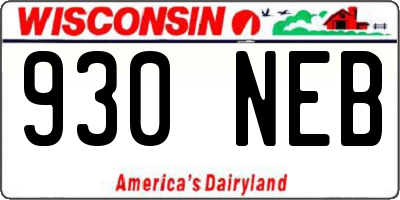 WI license plate 930NEB