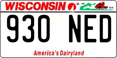 WI license plate 930NED