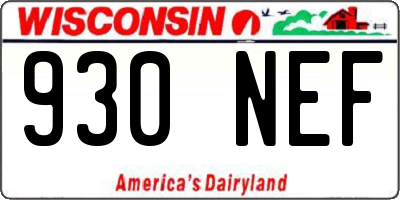 WI license plate 930NEF