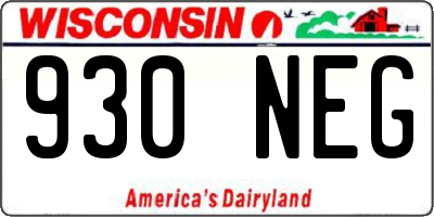 WI license plate 930NEG