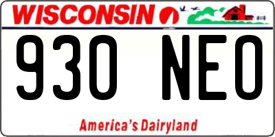 WI license plate 930NEO