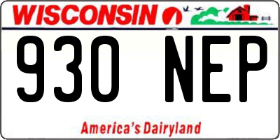 WI license plate 930NEP