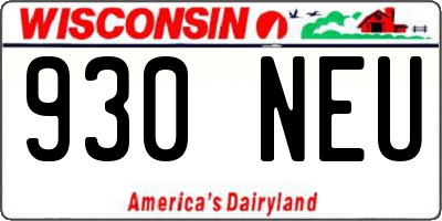 WI license plate 930NEU