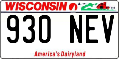 WI license plate 930NEV