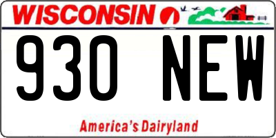 WI license plate 930NEW