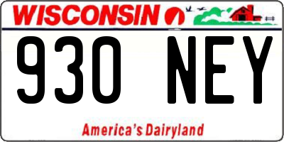 WI license plate 930NEY