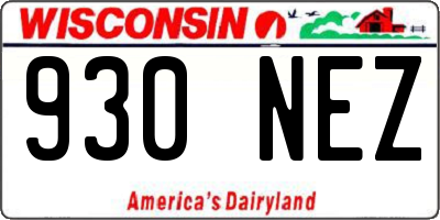 WI license plate 930NEZ