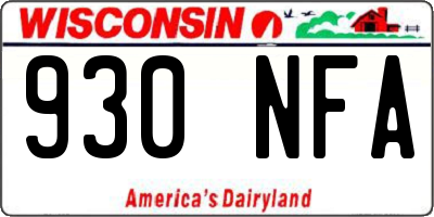 WI license plate 930NFA